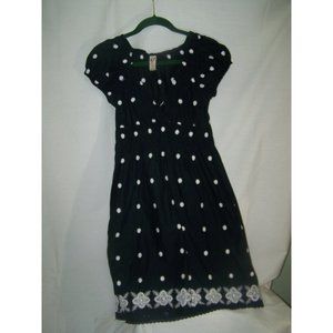 Now & Then Boho Dress Daisies Floral Black S Cotton